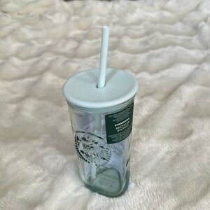 Recycled glass mint blue tumbler from Starbucks brand new with tags
